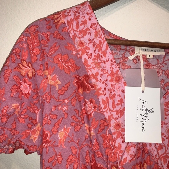 Iris Maxi NWT The Label Boho Pink Hi Low Tiered Floral Maxi Dress | Size… - Picture 5 of 9